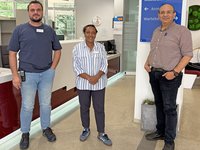 Das Team der Institutsambulanz: v.l. Mazen Alhalaki, Rahel Yemenie, Youssef Ayoub