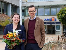 Regionalgeschäftsführer Stephan Freitag heißt Judith Hummel in ihrer neuen Funktion willkommen. 