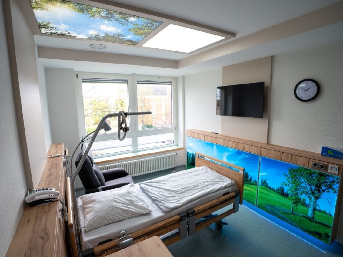 Ein Patientenzimmer auf der Palliativ-Station